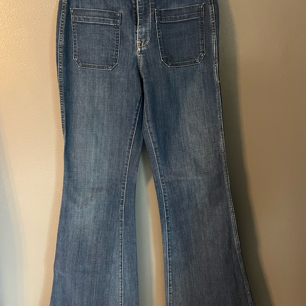 HOLDING HORSES Blue Flare Wide Leg Jeans